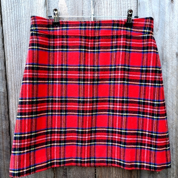 New! J. Crew sz 4 Wool-blend A-line red tartan mini skirt NWT - Picture 6 of 13